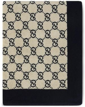 Gucci Gg Supreme Cotton Beach Towel - Black