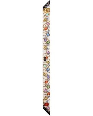 Dolce & Gabbana Floral And Chain-Print Scarf - White