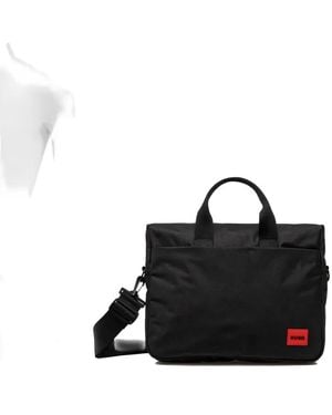 HUGO Logo-Patch Laptop Bag - Black