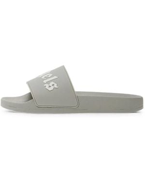 Palm Angels Logo-Print Slippers - White