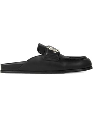 Jimmy Choo Milo Leather Slippers - Black