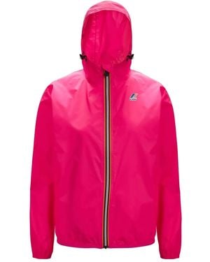 K-Way Le Vrai Hooded Zip-Front Jacket - Pink