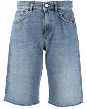 AMISH Haley Knee-Length Denim Shorts - Blue