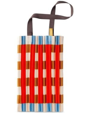 MULTITUDES BAGS Marsala Pleated Tote Bag - Red