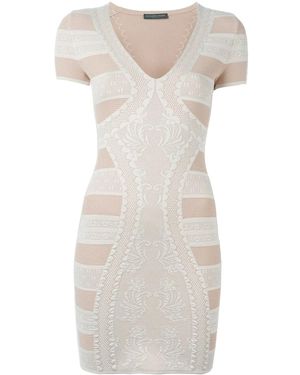 McQueen Victorian Lace Knit Mini Dress - White