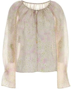 Alberta Ferretti Floral-Print Blouse - White