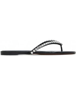 AMINA MUADDI Gigi Crystal-Embellished Thong Sandals - White
