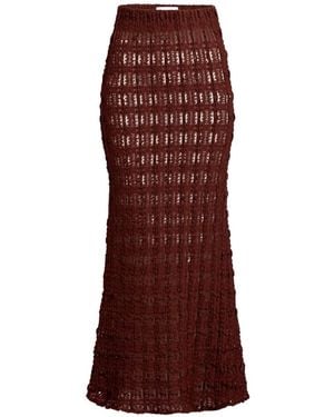 Silvia Tcherassi Ciji Textured-Knit Maxi Skirt - Purple