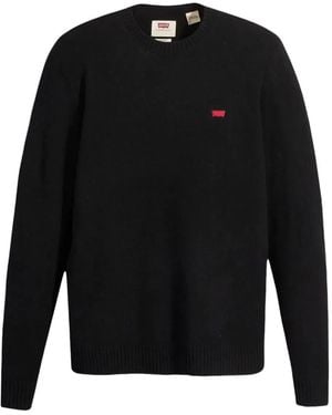 Levi's Logo-Patch Crew-Neck Sweater - Black