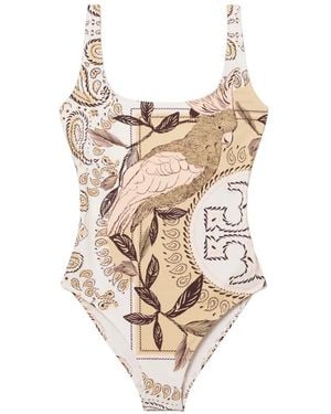 Tory Burch Bañador Estampado - Blanco