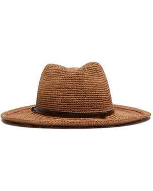 Weekend by Maxmara Woven Raffia Fedora Hat - Brown