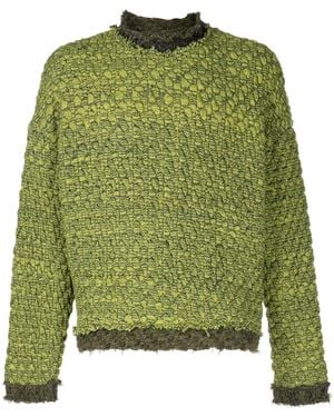 VITELLI Intarsia-Knit Logo Mélange Jumper - Green