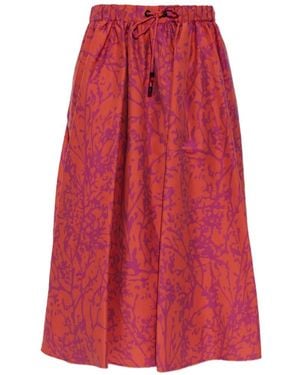 Max Mara Floral Print Skirt - Red