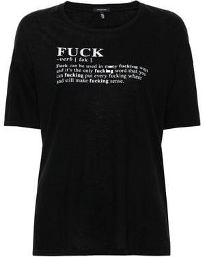 R13 Slogan-Print T-Shirt - Black