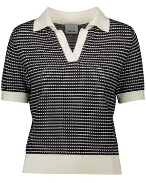 Allude インターシャニット ポロトップ - ブラック