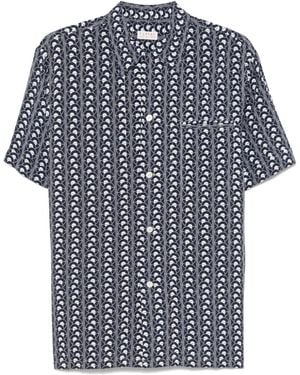 Fursac Geometric-Print Shirt - Blue