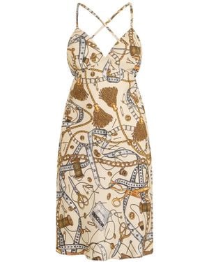 Moschino Chain-Print Dress - Metallic