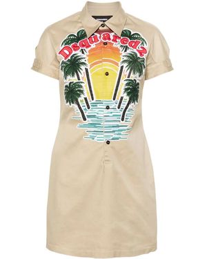 DSquared² Sunset シャツ ミニドレス - ブルー