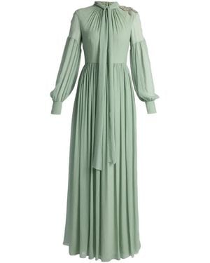 Erdem Embellished Silk Maxi Dress - Green