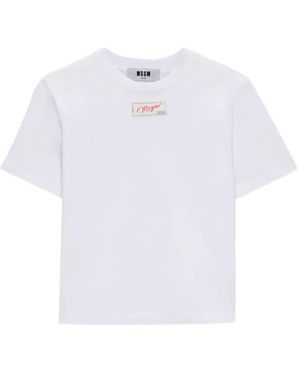 MSGM T-Shirt Met Logopatch - Wit