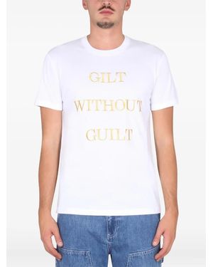 Moschino Lettering-Embroidered T-Shirt - White