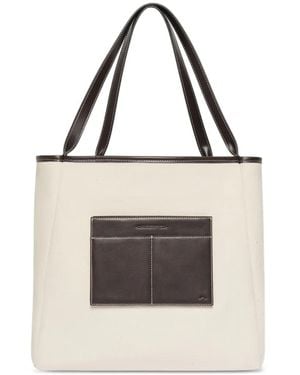 Manière De Voir Dakota Reversible Leather & Suede Tote Bag - White