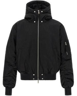 Thom Krom Veste À Capuche Et Manches Froncées - Black