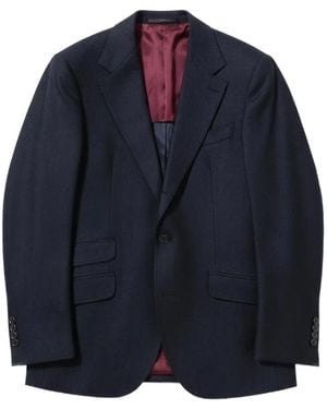 Brunello Cucinelli Single-Breasted Wool Blazer - Blue