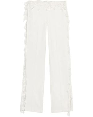 Blumarine Lace-Detail Trousers - White