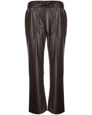 GOODIOUS Cropped-Hose Aus Faux-Leder - Grau