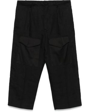 Setchu Klassische Cropped-Hose - Schwarz