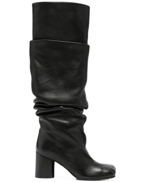 Poeve Square-Toe Boots - Black
