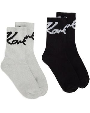 Karl Lagerfeld Socken Mit Logo-Jacquard (2Er-Set) - Schwarz