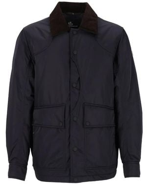 Moncler Louron Corduroy-Collar Jacket - Blue