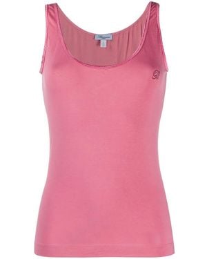 Blumarine Y2K Studded Logo Sleeveless Top - Pink