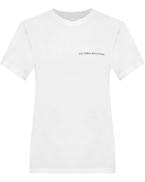 Victoria Beckham Shrunken Logo Tee - White