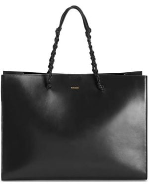 Jil Sander Borsa Tote Tangle Con Logo Goffrato - Nero