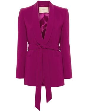 Twinset Oval T Chain Belted Blazer - Purple