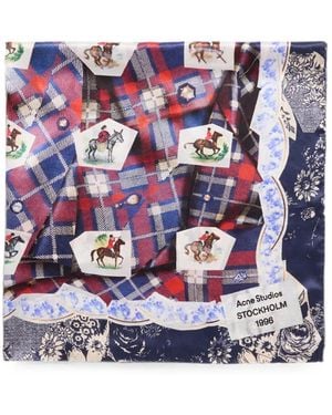 Acne Studios Printed Silk Scarf - White