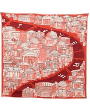 Inoui Edition Architecture-Print Scarf - Red