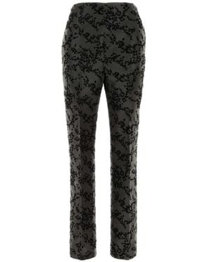 Alberta Ferretti Floral-Jacquard Trousers - Black