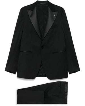 Tagliatore Brooch-Detail Suit - Black