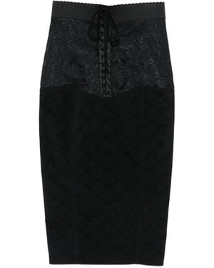 Dolce & Gabbana レースアップ スカート - ブラック
