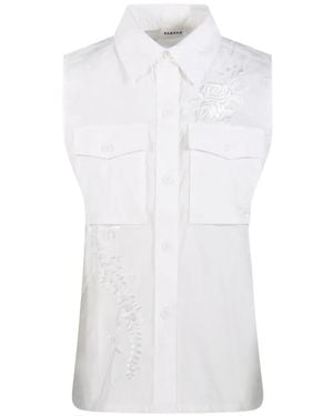 P.A.R.O.S.H. Embroidered-Detail Pocket Blouse - White