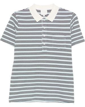 A.P.C. Striped Short-Sleeves Polo Shirt - Grey