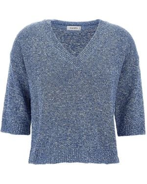 Kangra V-neck Jumper - ブルー