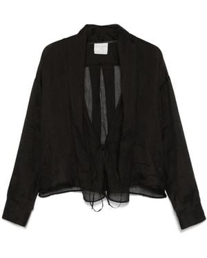 forte_forte Chic Rami' Muslin Crossed Shirt - Black
