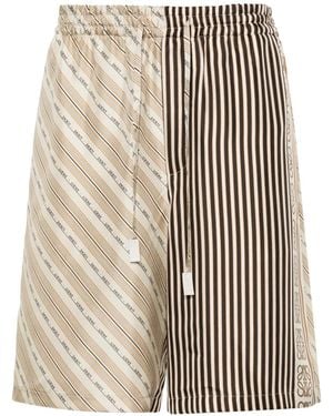 Loewe Anagram-Motif Silk Shorts - Natural