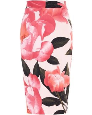 La Petite Robe Di Chiara Boni Midirock mit Pfingstrosen-Print - Pink