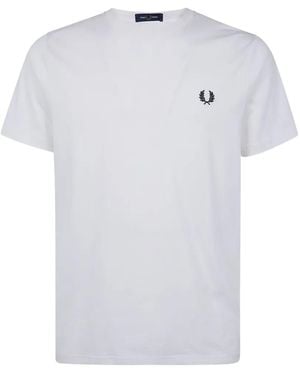 Fred Perry Logo-Embroidered T-Shirt - White